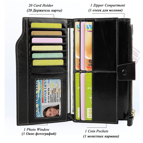 Premium RFID Blocking Leather Wallet Women's Card Organizer (Genuine AU Stock) - Picture 3 of 9