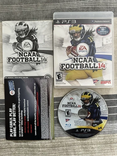 NCAA Football 14 (PS3) Complete CIB w/ Manual & Insert - Tested w/ Free Shipping