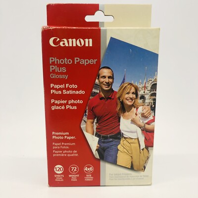 CANON Photo Paper Plus for Ink Jet Printers GLOSSY 120 SHEETS 72 Weight 4x6 Size