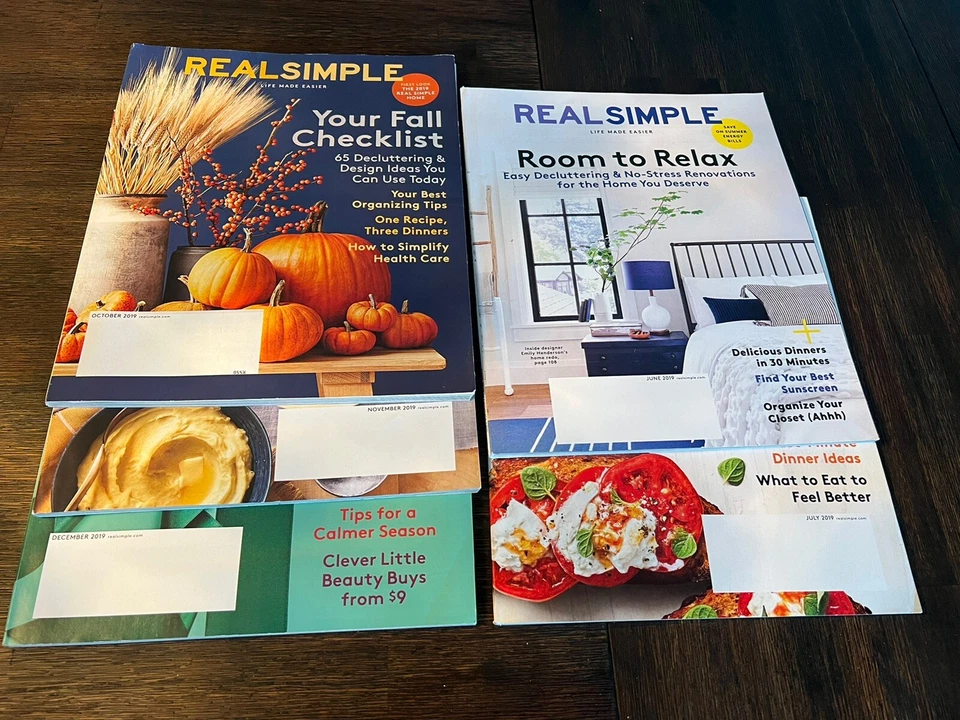 Real Simple Magazine Lot of 5 2019Lifestyle EntertainingFood Organizing Holiday - Image 3 of 3