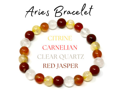 Zodiac Crystal Bracelets - 8mm Gemstone Bead Bracelet - Choose Your Zodiac Sign