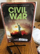 2024 CIVIL WAR MOVIE A-24 RARE ORIGINAL DVD METAL TIN SIGN  GREAT FOR MAN CAVE  