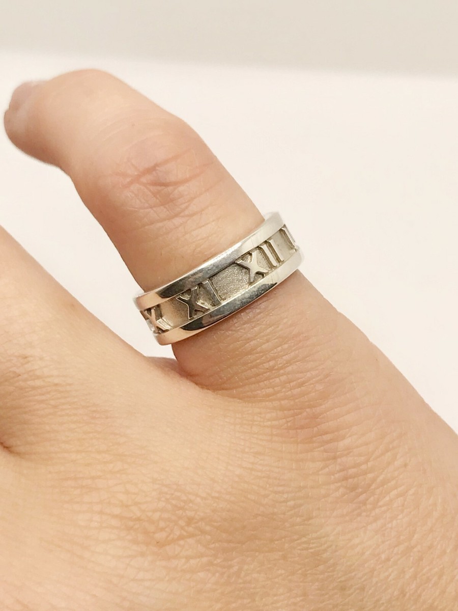 90s Old Tiffany Atlas Ring 廃盤品 Vintage Tiffany & Co. Atlas Groove Band Ring size US6.25