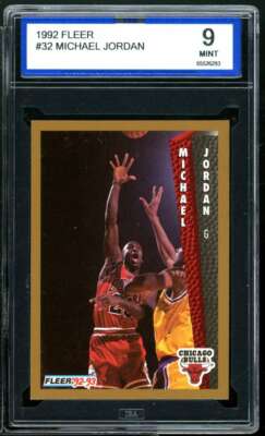 Michael Jordan Card 1992-93 Fleer #32 ISA 9 MINT