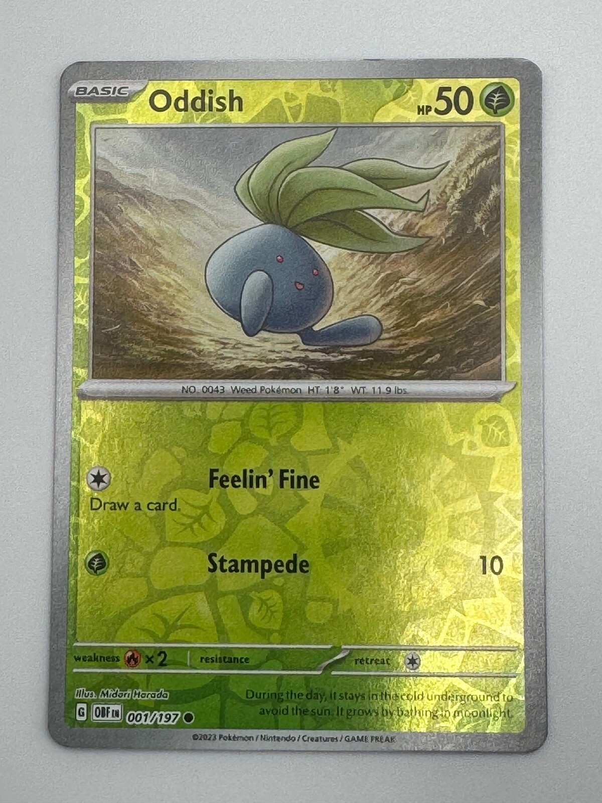 Pokemon TCG Card Obsidian Flames 001/197 Reverse Holo Oddish eBay