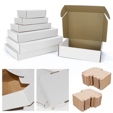 WHITE SHIPPING CARDBOARD BOXES POSTAL MAILING GIFT PACKET SMALL PARCEL