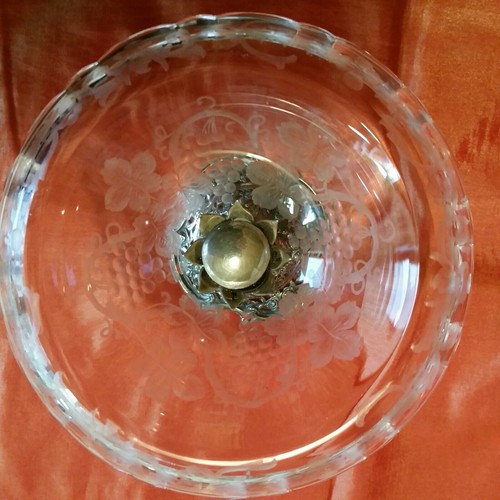 Bellissimo centrotavola/vassoio in argento 800 + cristallo, stile liberty - Foto 4 di 12