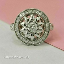 2.15CT Round Cut Lab-Created Diamond 14K White Gold Over Engagement Wedding Ring