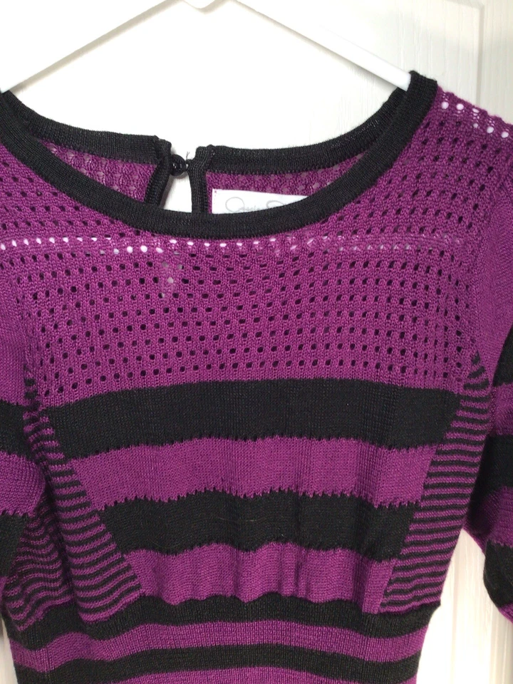 Jessica Simpson Purple Black Long Sleeve XS Maxi Dress NEW TAGS - Image 4 of 4