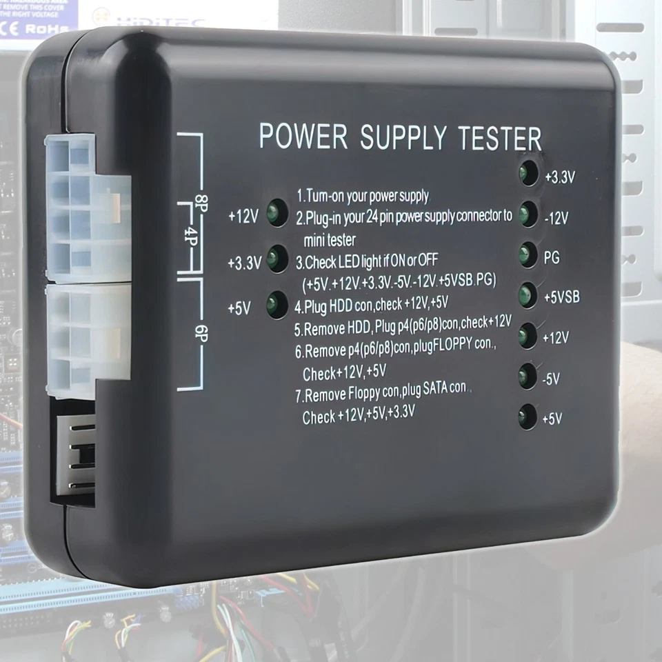 Power Supply Tester LED 20/24 Pin for PSU ATX SATA HDD - EUROPEAN STOCK! - Image 2 of 4