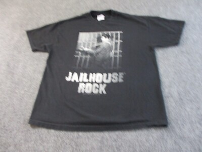 Vintage Elves Presley Shirt Men's Extra Large Black Jailhouse Rock Alstyle*