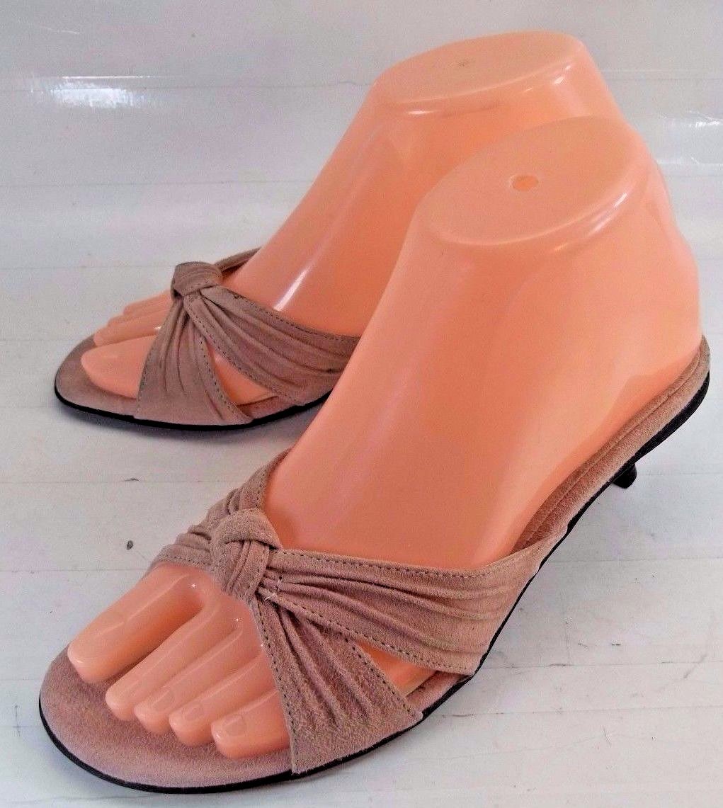 Banana Republic Womens Shoes Kitten Heel Sandals Pink Suede Open Toe  4571