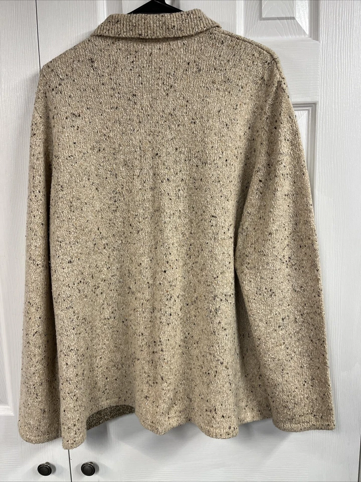 Vintage 80’s Tan Jay Floral Zip Up Sweater Cardigan Women’s Size Large - Image 4 of 4