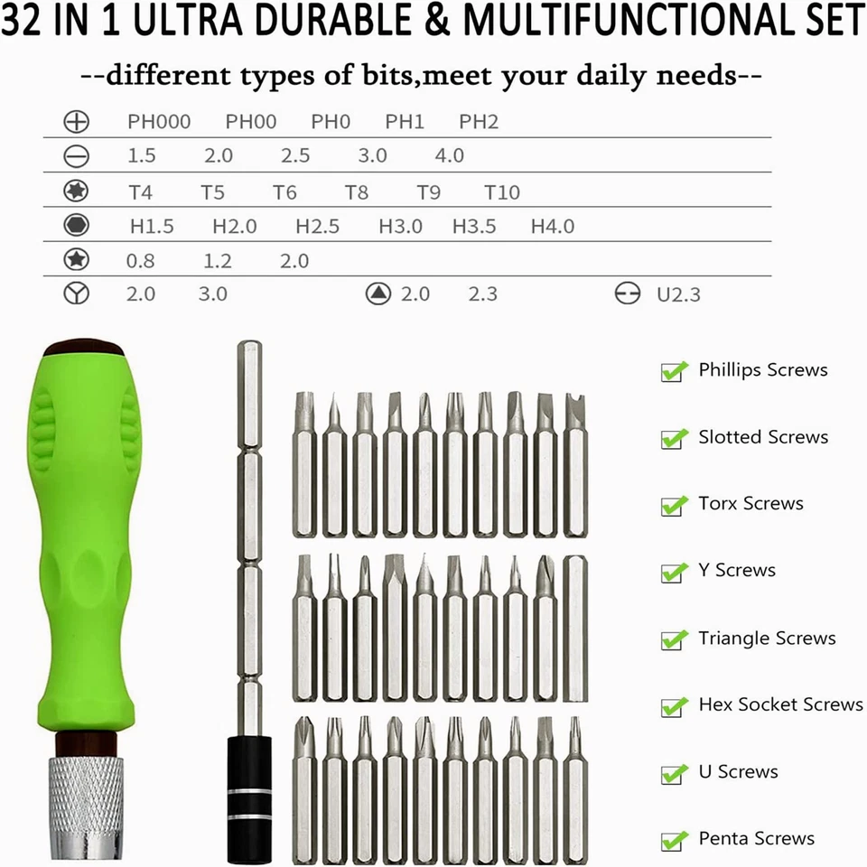 32 in 1 Small Magnetic Screwdriver Set Torx Driver Professional Repair Tool Kit - Image 2 of 4