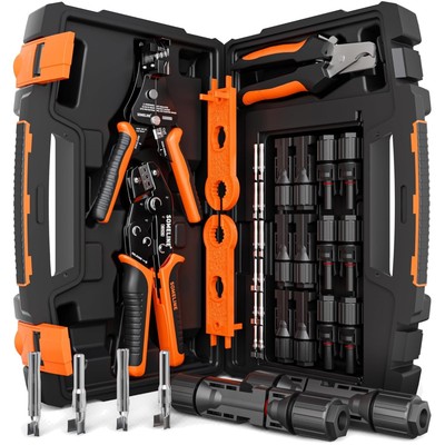 Solarstecker Crimpzange Set für 2.5/4/6mm² Solarkabel, 6 Paar Male Female Sol...