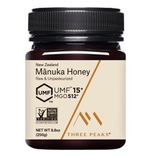 Three Peaks Raw Unpasteurized New Zealand Manuka Honey UMF 15 MGO 512 250g