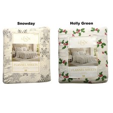Lenox 6-Piece Soft  Warm 100 Cotton Flannel Sheet Set, Queen
