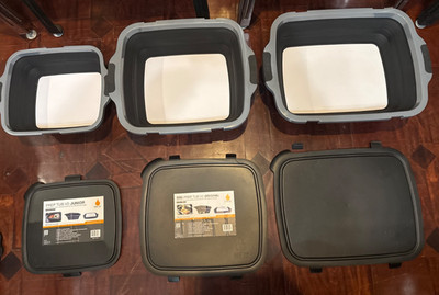 Drip EZ Collapsible BBQ Prep Tubs 3-Piece Set For Meal Prep Marinating Food READ