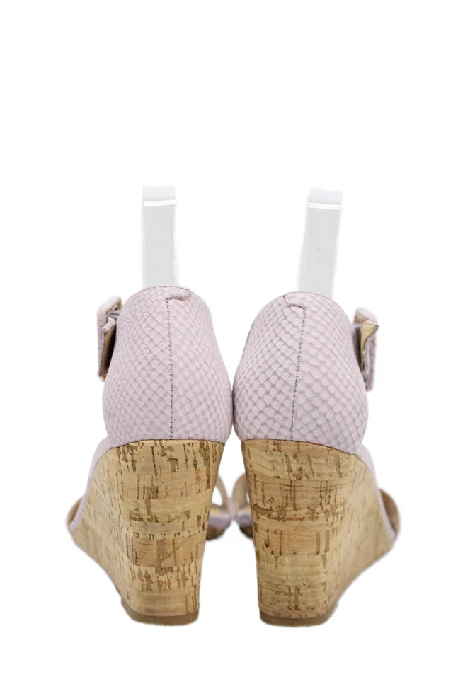 Talbots Womens Snakeskin Print Wedge Sandals Lavender Size 8.5 Medium - Image 3 of 4
