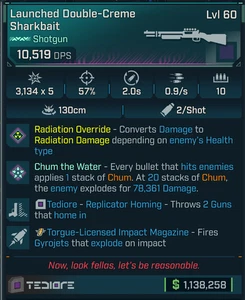 Borderlands 4⭐SHARKBAIT SHOTGUN⭐RADIATION OR⭐REPLI/ HOMING⭐TORGUE IMPACT⭐JAKOBS