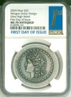 2024 Niue S$2 Morgan Dollar Design Ultra High Relief FDOI NGC MS70 Antiqued