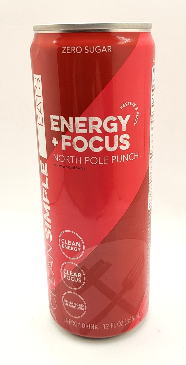 Clean Simple Eats 12 PACK Energy + Focus NORTH POLE PUNCH 12 oz