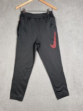 Nike Pants Youth XL Black Red Dri-Fit Fleece Joggers Athletic Zip Pockets