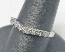Brand 1/2 .50 Ct Genuine Nat Diamond 14K White Gold Contour Enhancer Band Size 6