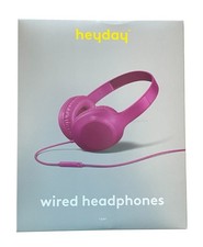 Heyday Wired Headphones Pink 3.5mm Jack Built-in Microphone Headband Over Ear