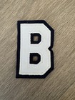 Vintage Hand Cut Tackle Twill Letter B 2 Color White On Navy 3 1/4” 3.25 Inches — photo 1
