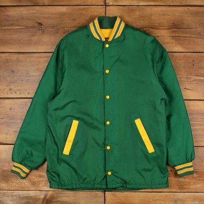Vintage Sportworld Athletic Varsity Jacke L Herren 80er grün Coach gefüttert