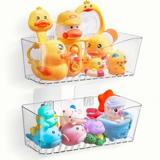 Clear Bath Storage, Large Capacity Bath Holder, Quick Dry Bathtub Storage Org...