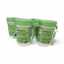 4-Biopure Antibacterial Travel Size Hand Wipes Keychain (Fresh Morning Breeze)
