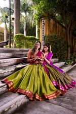 Elegant Kanchipuram Silk Lehenga Choli With Dupatta Zari Wedding Outfit