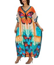 Women's Plus Size Beach Lounge Kaftan Maxi Dress Swimsuit Coverup for Women