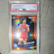 Panini Prizm Black 2024-25 Jared McCain Rookie #80 Prizm /225 PSA 9 76ers