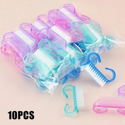 10/1Pcs Plastic Nail Brushes Mix Color Nail Hand Scrubbing Cleaning Brush Dust C