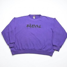Vintage 90s Mickey Unlimited Disney Sweatshirt XL Purple Embroidered Jerry Leigh