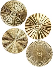 Sunburst Metal Wall Art Decor 12" Set of 4 Gold Hanging Home Office