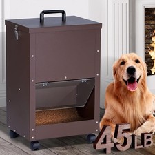 Automatic Dog Feeder Large Breed Outdoor 45lb Food Dispenser Feeding Galvanized