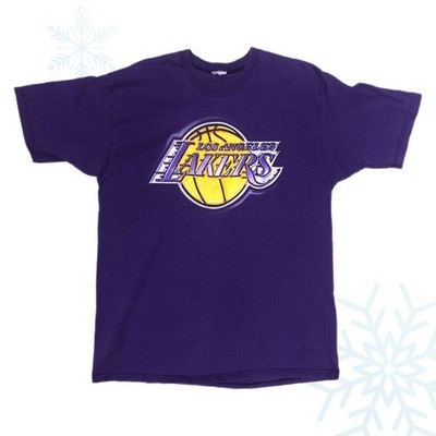 Vintage 90s NBA Los Angeles Lakers Basketball Pro Player T-Shirt Large Purple