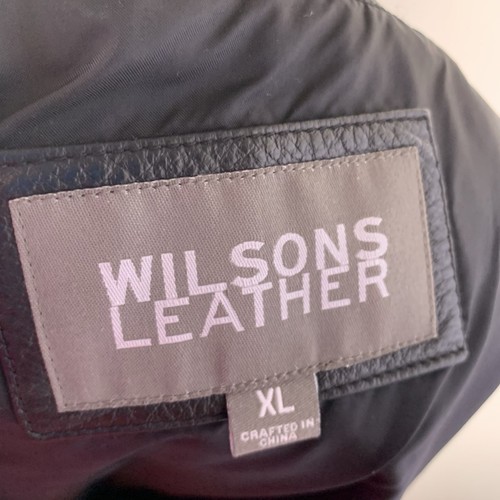 Vintage Wilson’s Leather Blazer Men’s Size XL Black Button Up Jacket Pockets - Picture 3 of 14