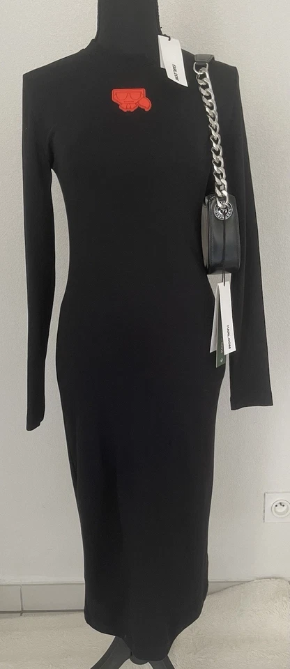 Robe Noire Midi Karl Lagerfeld - Photo 1/4