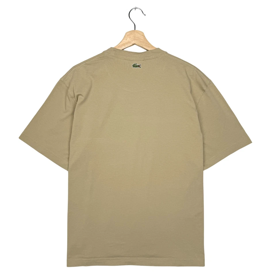 Lacoste T-Shirt Men’s Size XL Classic Fit Logo Beige 100% Cotton Made in Peru - Image 3 of 4