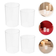 4 Pcs Grands Cylindres En Verre Pour Bougies Couverture De Ouragan Bougeoir