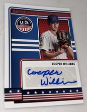 2023 USA Baseball Stars & Stripes Materials Cooper Williams (Blue Ink) Auto