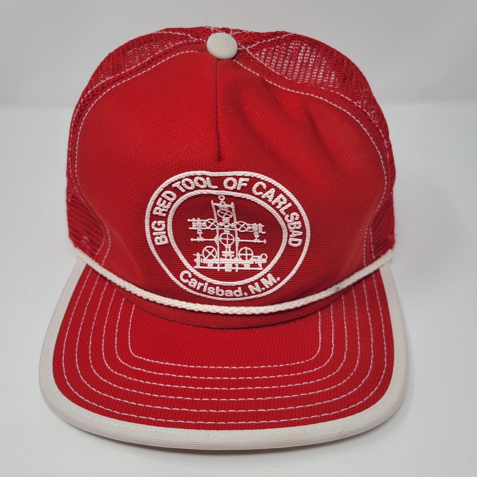 Vintage Big Red Tool Carlsbad NM Oilfield Trucker Hat Mesh Snapback Made Korea