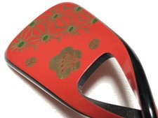 Resin Gold Lacquer Hemp Leaf Plum Pattern Hairpin 4.5g Kanzashi Japanese Ornamen
