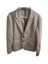 Zara Knit Comfort Blazer Women  s Large Gray Two Button Work Office