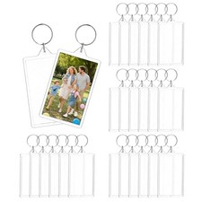 Photo Keychain 3.1 x 1.9 inch, Acrylic Clear Blank Picture Insert Frame 24
